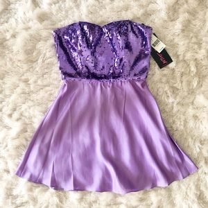 Betsey Johnson Sequin & Satin Prom Dress